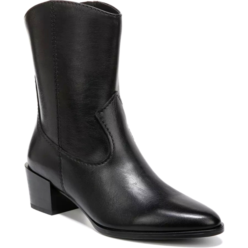 NATURALIZER Womens Black Gaby Almond Toe Block Heel Leather Western Boots 9.5 M